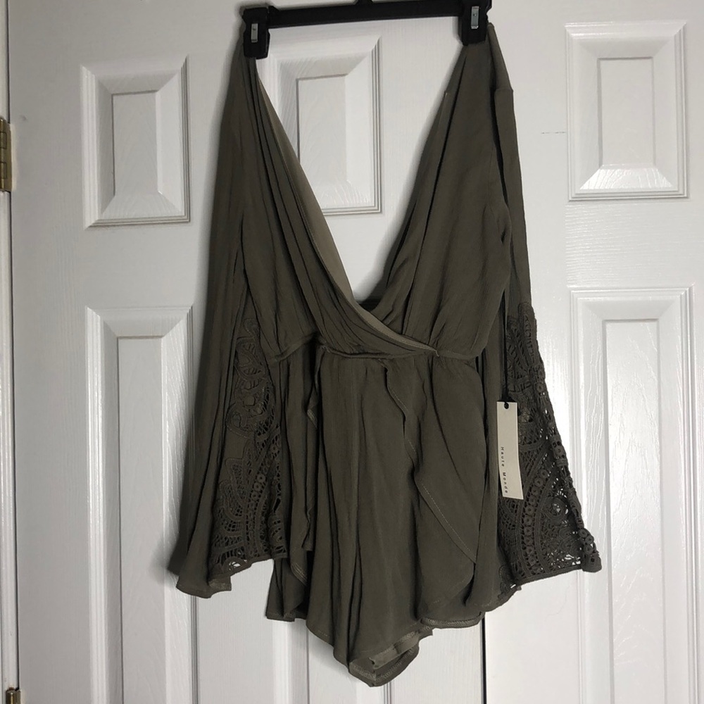 COPY - Olive green long sleeve romper